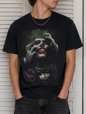 2 FOR $28 | “DC Batman” The Joker Black Graphic Tee
